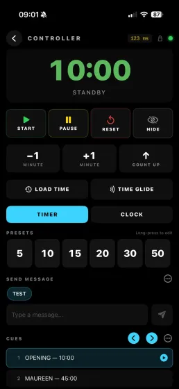 KUMA Companion app controller view